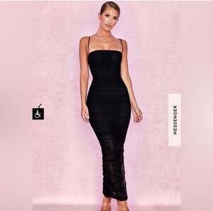 HOUSE OF CB Fornarina Ruched Mesh Maxi Dress